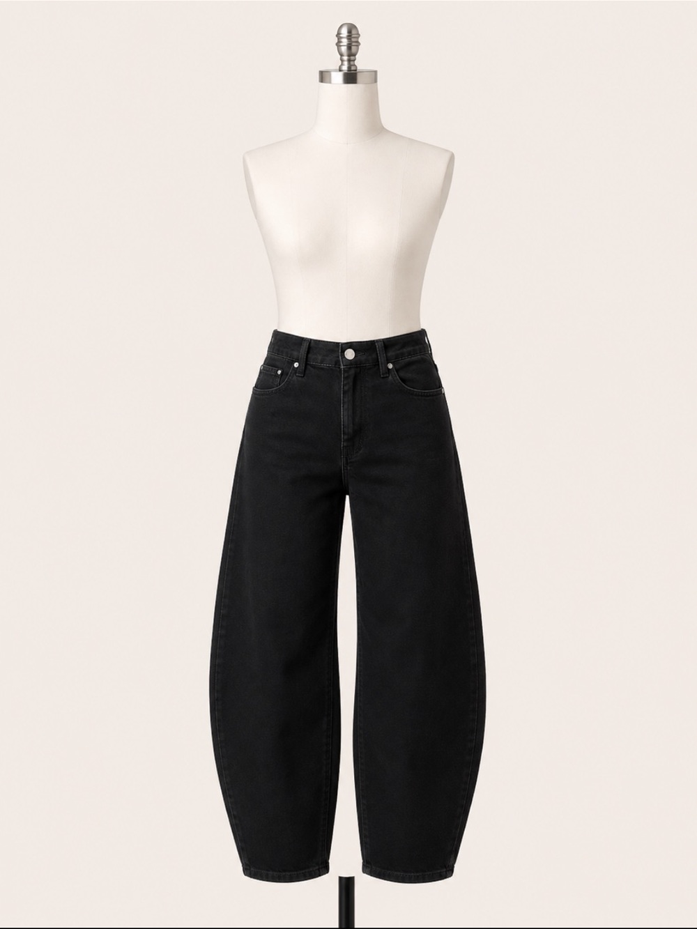 Old Navy Black Barrel-Leg High-Rise Jeans
